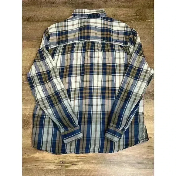 Marmot Men's Button Up Shirt XL Lightweight Plaid Soft Outdoor Hiking - Picture 10 of 14